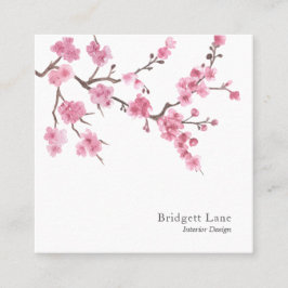 Cherry Blossom Bloom | Rosa Quadratische Visitenkarte