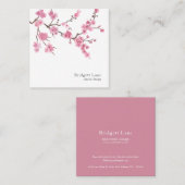Cherry Blossom Bloom | Rosa Quadratische Visitenkarte (Vorne/Hinten)