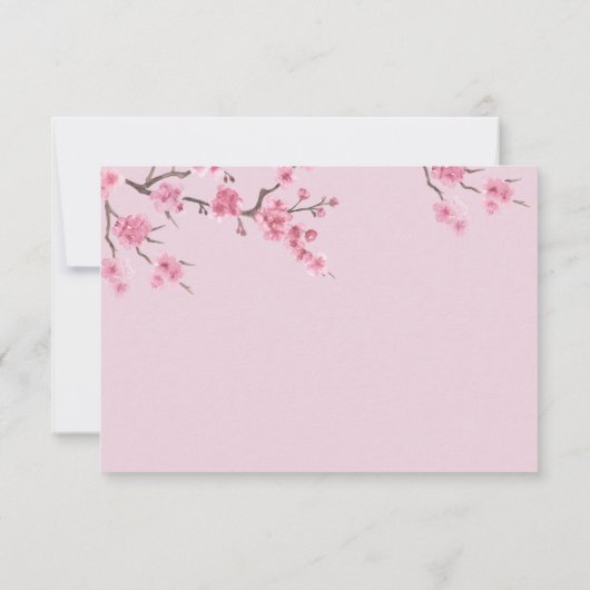 Cherry Blossom Bloom | Rosa Wedding RSVP (Rückseite)