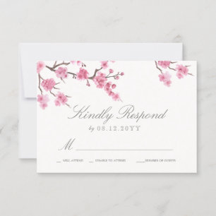 Cherry Blossom Bloom   Rosa Wedding RSVP