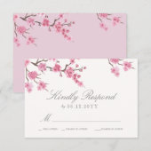 Cherry Blossom Bloom | Rosa Wedding RSVP Karte (Vorne/Hinten)