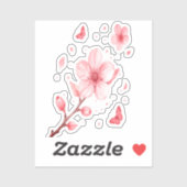 Cherry Blossom Bloom Vinyl Sticker – Soft Pink (Blatt)