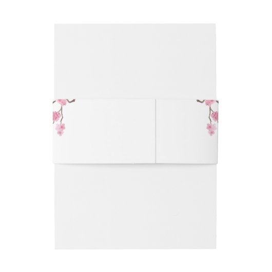 Cherry Blossom Bloom | White Monogram Einladungsbanderole (Rückseitenbeispiel)