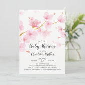 Cherry Blossom Bloral Baby Dusche Einladung (Stehend Vorderseite)