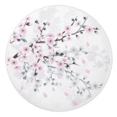 Cherry Blossom Bloral Pastel Dusty Pink Keramikknauf (Vorderseite)