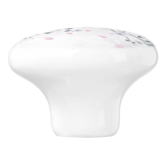 Cherry Blossom Bloral Pastel Dusty Pink Keramikknauf (Seitenansicht)