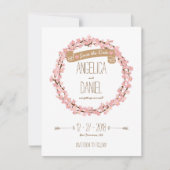 Cherry Blossom Bloral Wreath Spring Save the Date (Vorderseite)