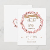 Cherry Blossom Bloral Wreath Spring Save the Date (Vorne/Hinten)