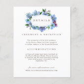 Cherry Blossom Blue Elegantes Budget Hochzeitsdeta (Vorderseite)