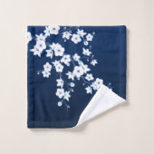 Cherry Blossom Blue White Badhandtuch Set (Waschlappen)