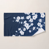 Cherry Blossom Blue White Badhandtuch Set (Handtuch)
