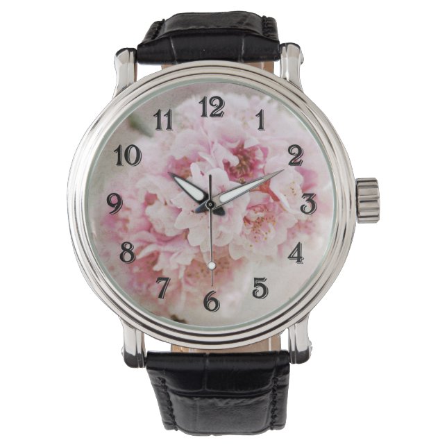 Cherry Blossom Blume Armbanduhr (Vorderseite)