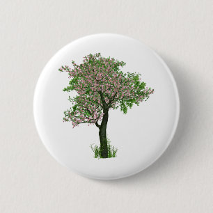 Cherry Blossom Blume Baumzweige Blätter Button