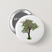 Cherry Blossom Blume Baumzweige Blätter Button (Vorne & Hinten)