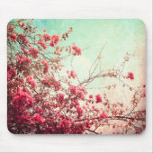 Cherry Blossom Blume Bloral Red Blue Mouse Pad Mousepad (Vorne)