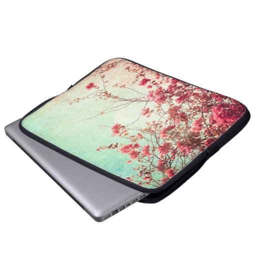 Cherry Blossom Blume Blumenrot 15" Laptop Case (Vorne Knopf)