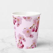 Cherry Blossom Blume Branches Pink 60. Geburtstag Pappbecher (Links)