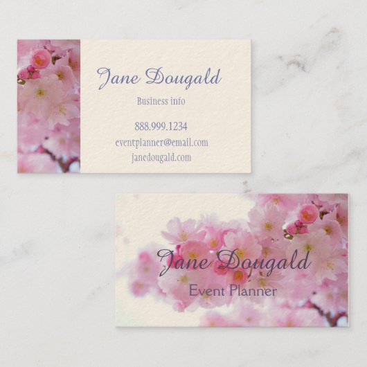 Cherry Blossom Blume Custom Business Card Visitenkarte (Vorne/Hinten)