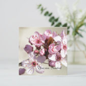 Cherry Blossom Blume Geburtstag Einladung (Stehend Vorderseite)