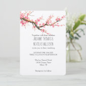 Cherry Blossom Blume Hochzeit Einladung (Stehend Vorderseite)