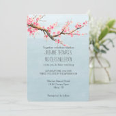 Cherry Blossom Blume Hochzeit Einladung (Stehend Vorderseite)