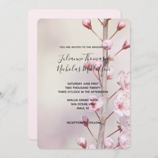 Cherry Blossom Blume Hochzeiten Einladungen (Vorne/Hinten)