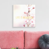 Cherry Blossom Blume mit Zitat Leinwanddruck (Insitu (Wohnzimmer))