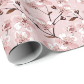 Cherry Blossom Blume Muster Geschenkpapier (Rolleneckpunkt)