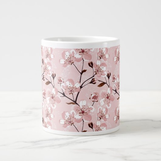 Cherry Blossom Blume Muster Jumbo-Tasse (Vorderseite)