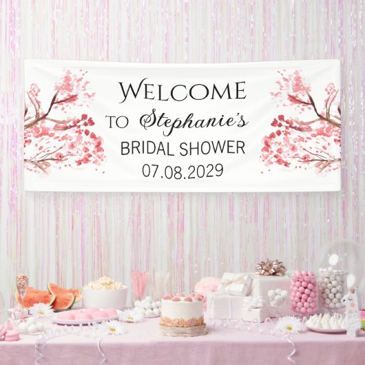 Cherry Blossom Blume Rustikales Brautparty Banner (Party)