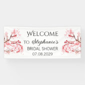 Cherry Blossom Blume Rustikales Brautparty Banner (Horizontal)