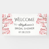 Cherry Blossom Blume Rustikales Brautparty Banner (Horizontal)