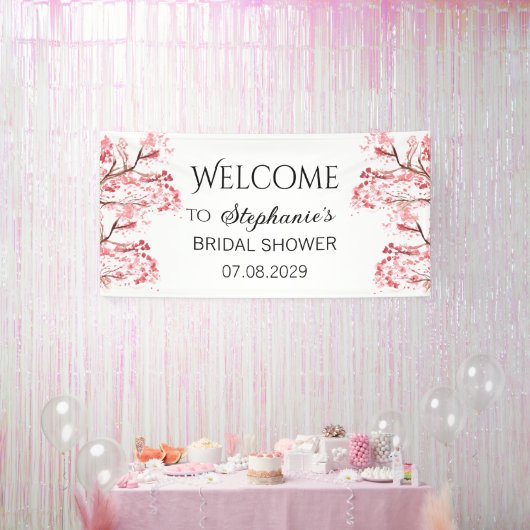 Cherry Blossom Blume Rustikales Brautparty Banner (Party)