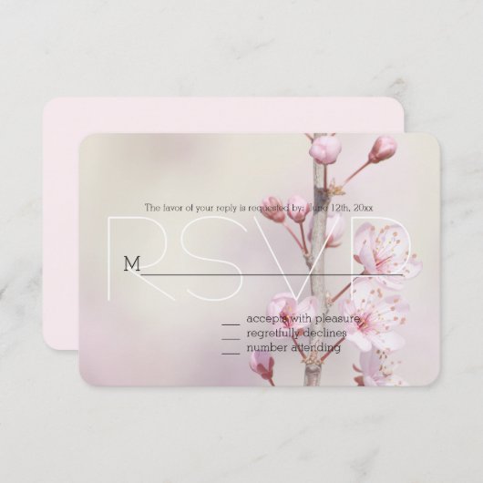 Cherry Blossom Blume UAWG RSVP Karte (Vorne/Hinten)