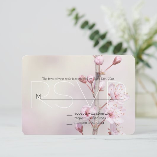 Cherry Blossom Blume UAWG RSVP Karte (Stehend Vorderseite)