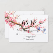Cherry Blossom Blume und Birds UAWG RSVP Karte (Vorne/Hinten)