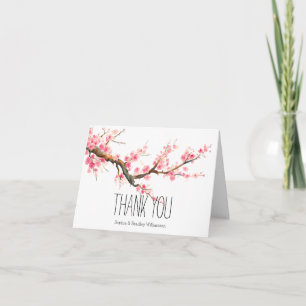 Cherry Blossom Blume und Vögel Vielen Dank Dankeskarte