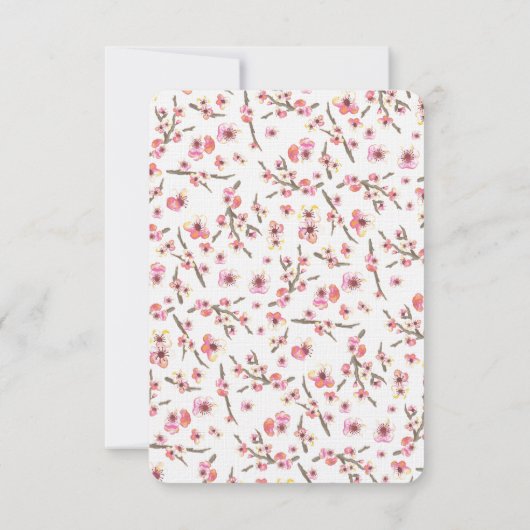 Cherry Blossom Blume Wedding RSVP (Rückseite)
