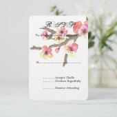 Cherry Blossom Blume Wedding RSVP (Stehend Vorderseite)