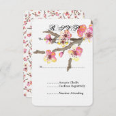 Cherry Blossom Blume Wedding RSVP (Vorne/Hinten)