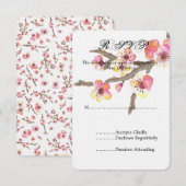 Cherry Blossom Blume Wedding RSVP Karte (Vorne/Hinten)