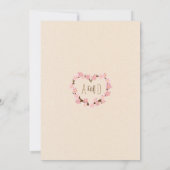 Cherry Blossom Blume Wreath Rustikale Hochzeit Einladung (Rückseite)