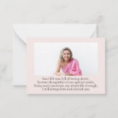 Cherry Blossom Blumenbeerdigung Beileid Beerdigung Mitteilungskarte (Rückseite)