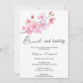 Cherry Blossom Blumenbrunch und Bubbly Einladung (Vorderseite)