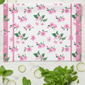 Cherry Blossom Blumencotattaccore Geschirrtuch (Gefaltet)