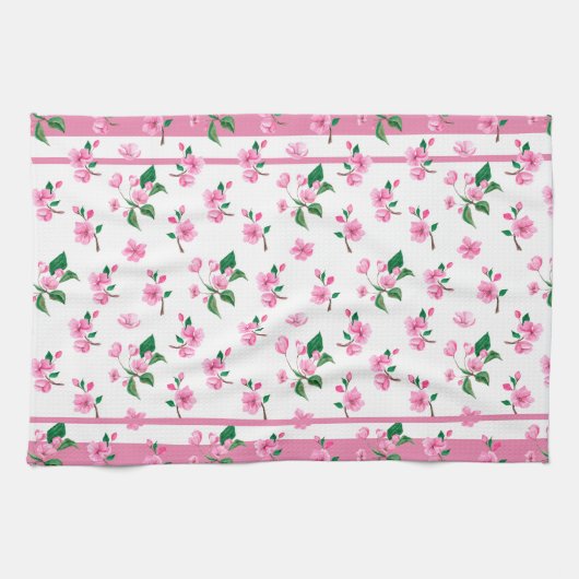 Cherry Blossom Blumencotattaccore Geschirrtuch (Horizontal)