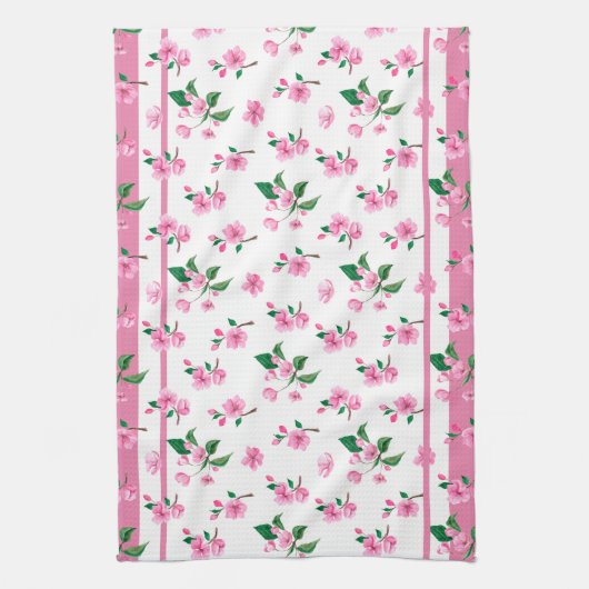 Cherry Blossom Blumencotattaccore Geschirrtuch (Vertikal)