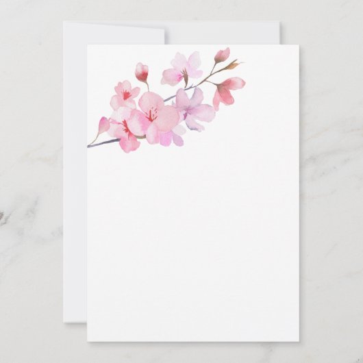 Cherry Blossom Blumendusche Einladung (Rückseite)