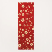 Cherry Blossom Blumenmuster Modernes Rotes Muster Yogamatte (Vorderseite)