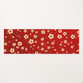 Cherry Blossom Blumenmuster Modernes Rotes Muster Yogamatte (Vorderseite (Horizontal))
